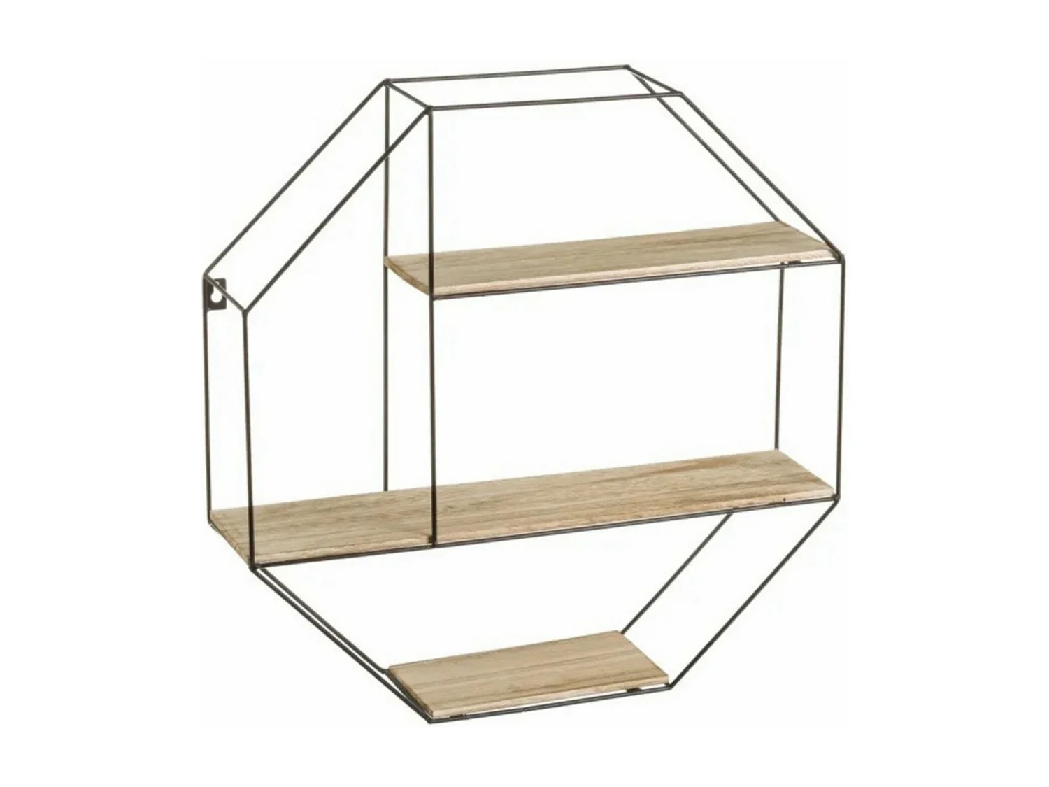 Bibliothèque étagère murale coloris naturel/noir - Longueur 51 x Profondeur 11,50 x Hauteur 51 cm