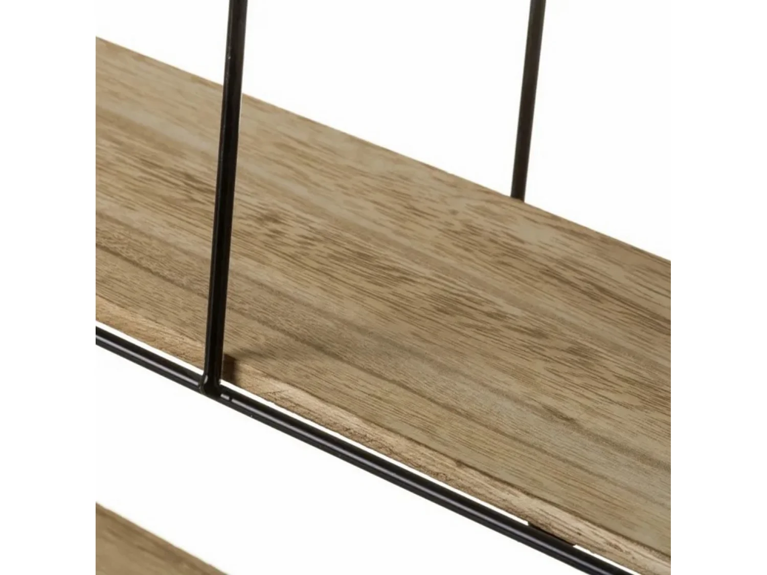 Bibliothèque étagère murale coloris naturel/noir - Longueur 51 x Profondeur 11,50 x Hauteur 51 cm