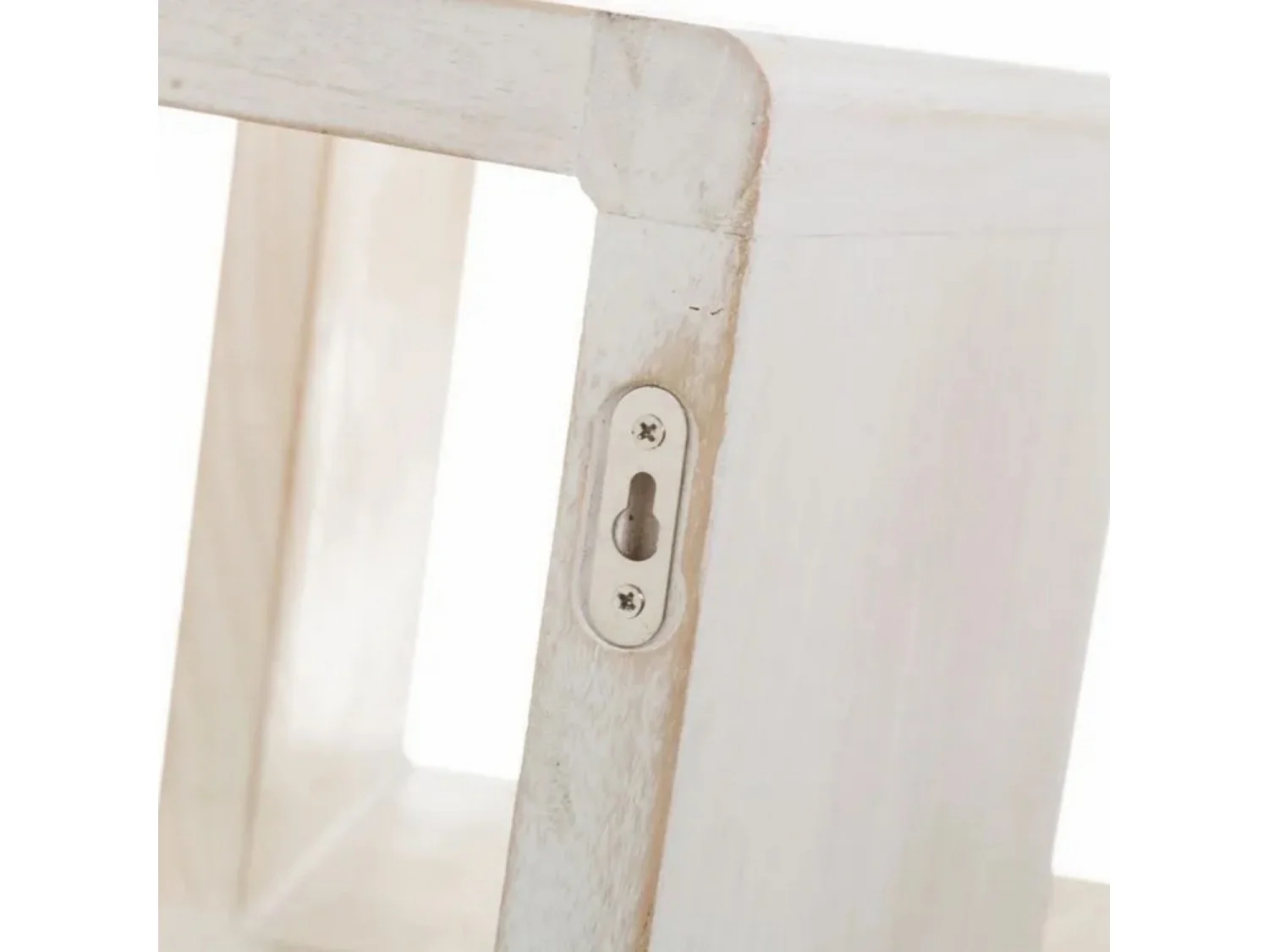 Set de 3 cubes étagères murales coloris blanc - Longueur 38 x Profondeur 38 x Hauteur 20 cm