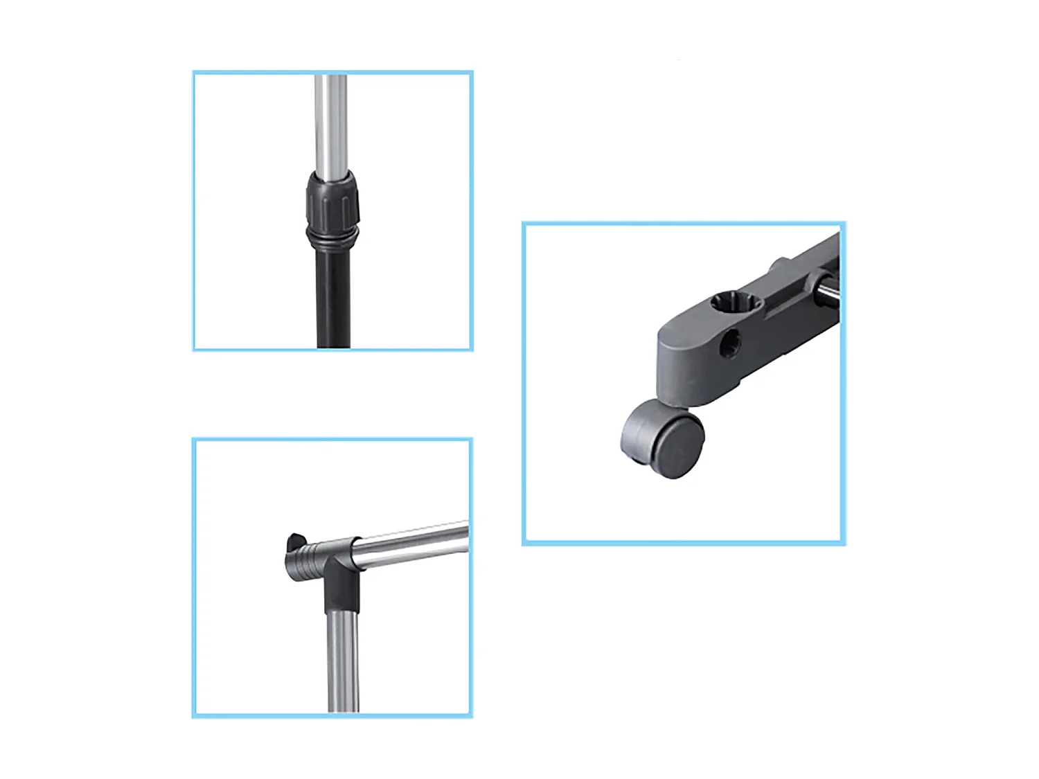 Portant en métal coloris noir - Longueur 70 x Profondeur 42 x Hauteur 145 cm.