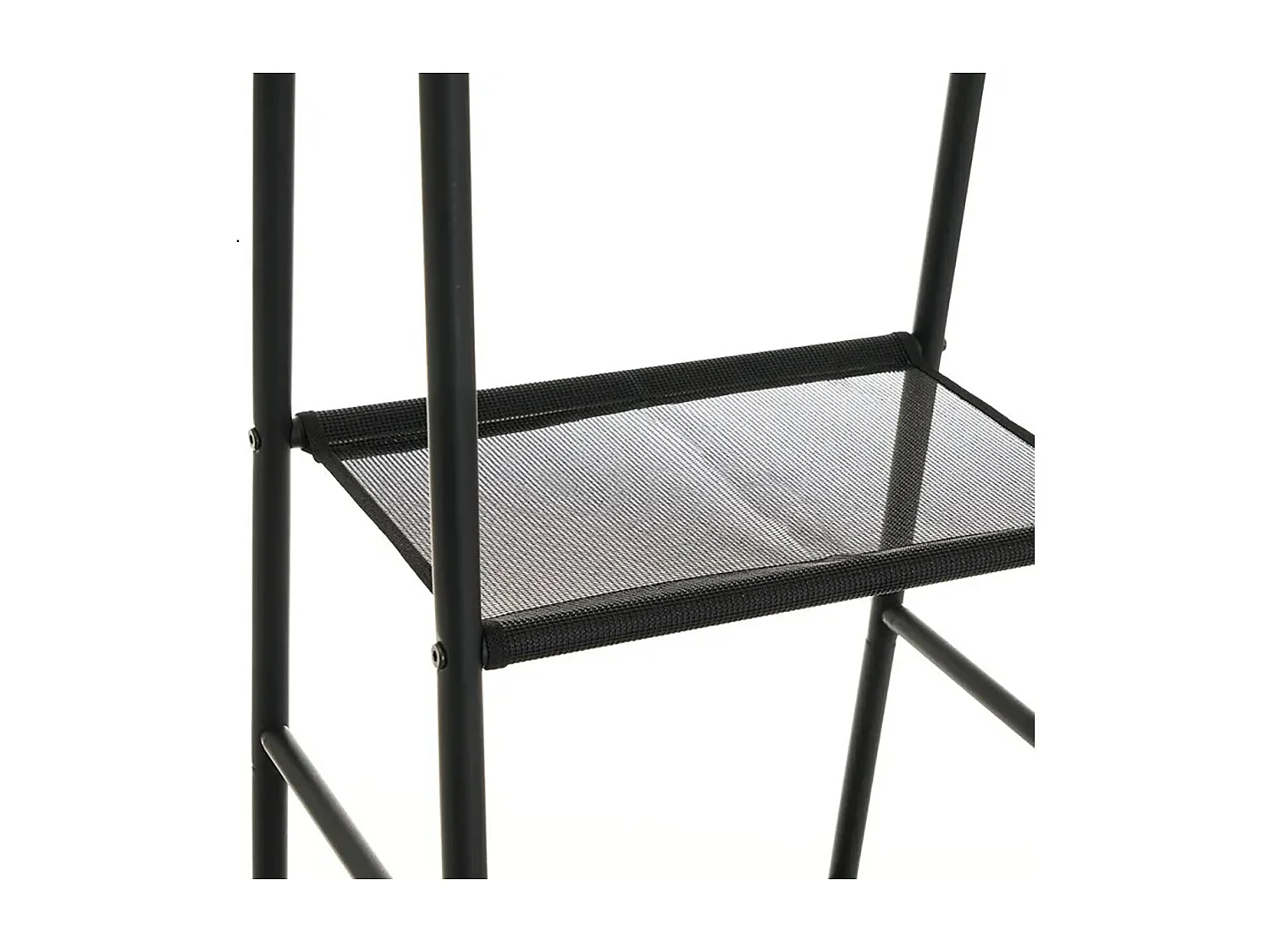 Porte-manteau, portant à vêtement avec 4 étagères coloris noir - Longueur 100,50 x Profondeur 39 x Hauteur 151 cm