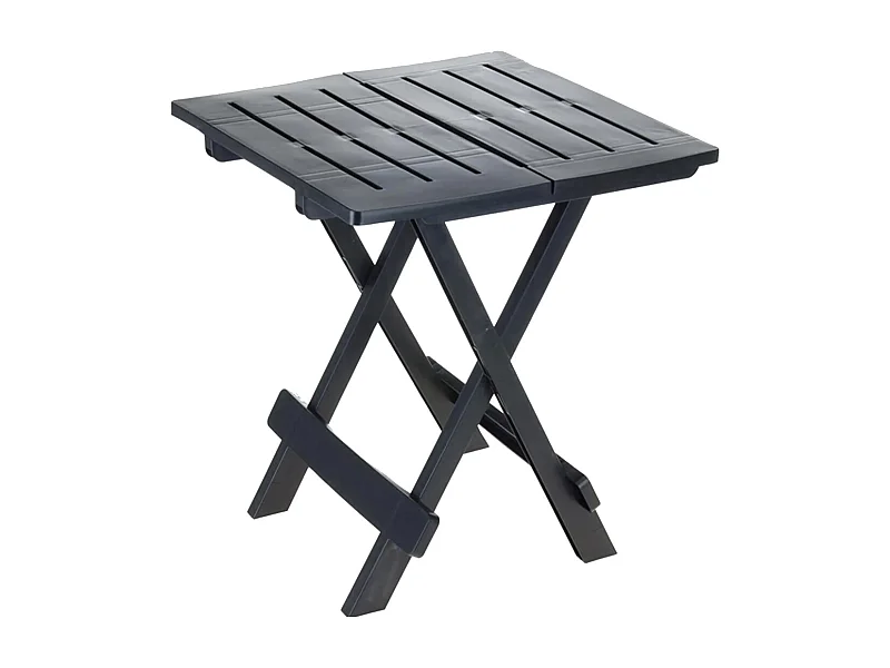 Table de jardin pliante d'extérieur coloris gris-Longueur 45 x Profondeur 43x Hauteur 50cm