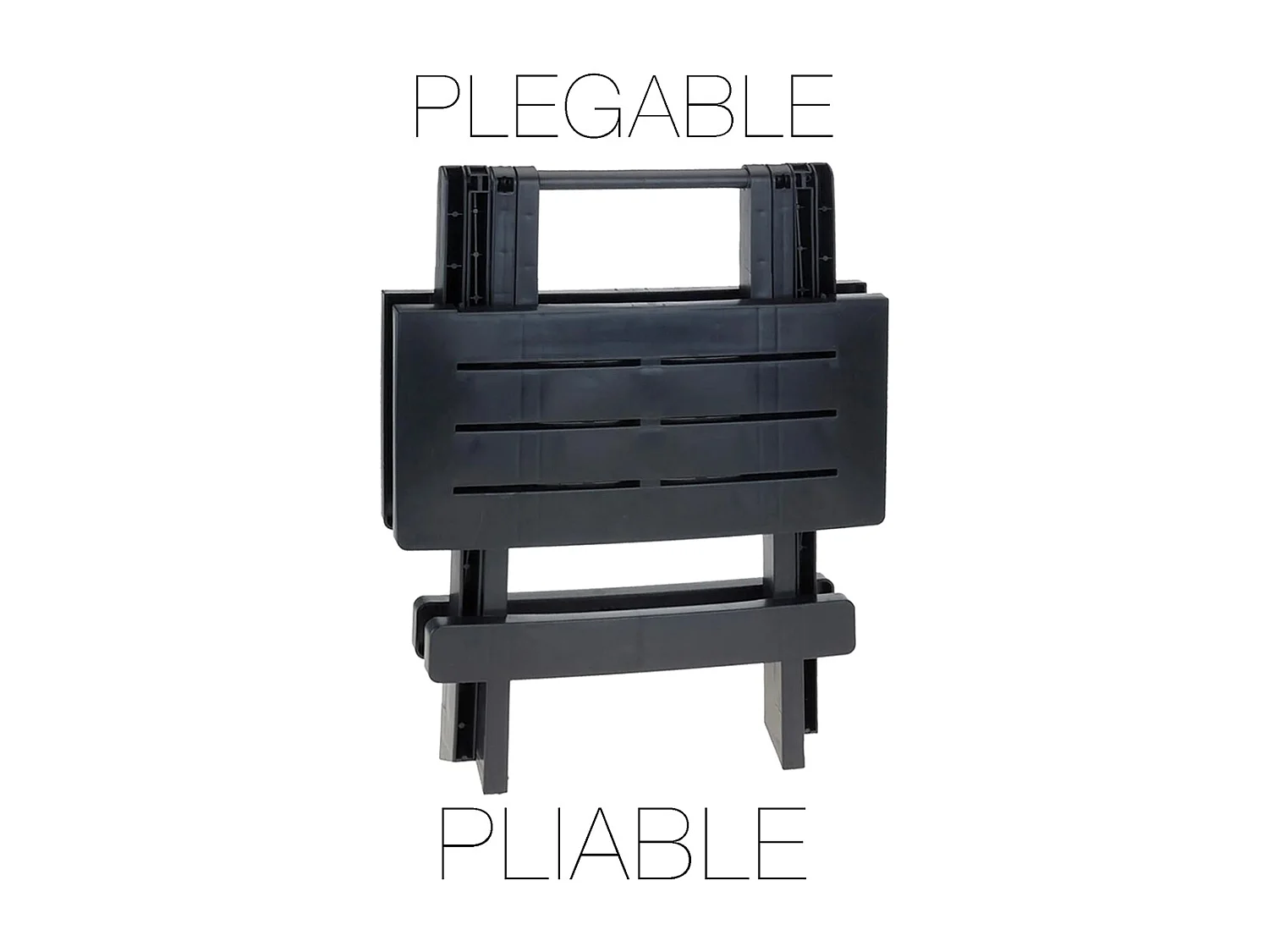 Table de jardin pliante d'extérieur coloris gris-Longueur 45 x Profondeur 43x Hauteur 50cm