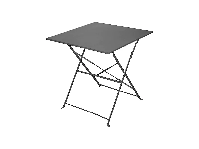 Table de Jardin, Table à Manger Pliante d'extérieur en métal Coloris Gris Anthracite - Longueur 70 x Profondeur 70 x Hauteur 51 cm