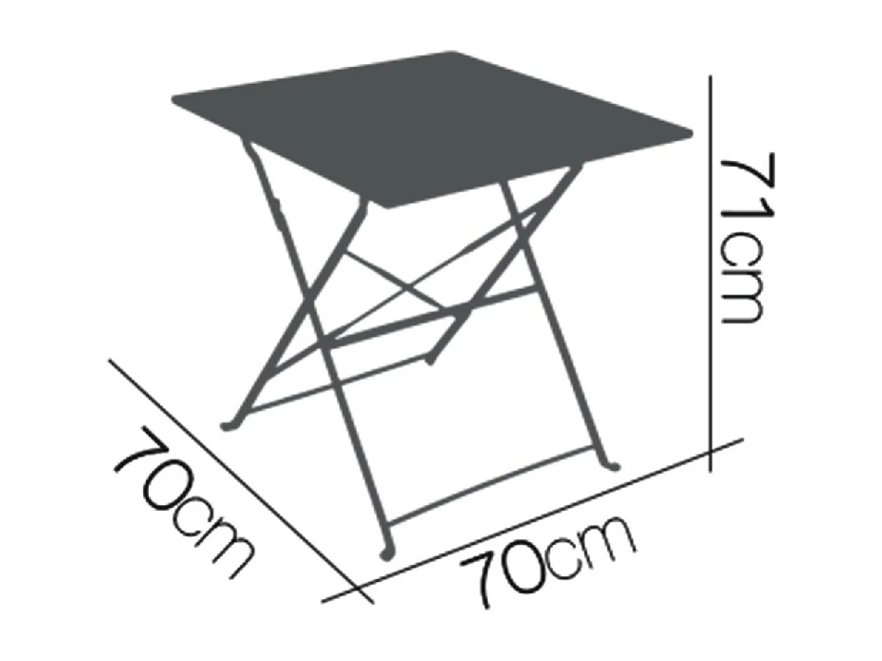 Table de Jardin, Table à Manger Pliante d'extérieur en métal Coloris Gris Anthracite - Longueur 70 x Profondeur 70 x Hauteur 51 cm