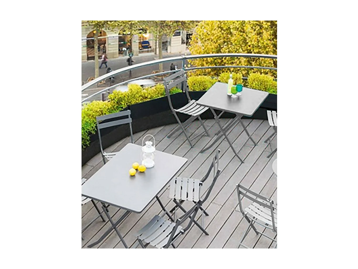 Table de Jardin, Table à Manger Pliante d'extérieur en métal Coloris Gris Anthracite - Longueur 70 x Profondeur 70 x Hauteur 51 cm