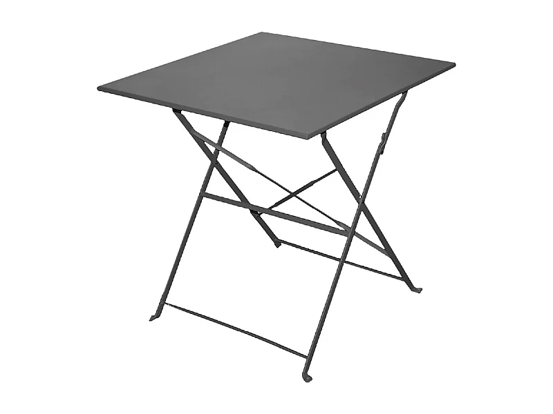 Table de Jardin, Table à Manger Pliante d'extérieur en métal Coloris Gris Anthracite - Longueur 70 x Profondeur 70 x Hauteur 51 cm