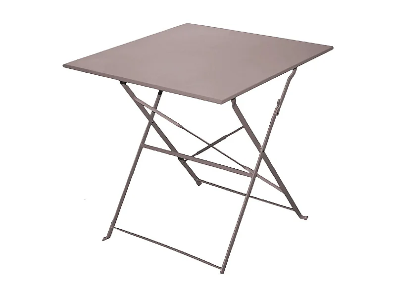 Table de Jardin, Table à Manger Pliante d'extérieur en métal Coloris Taupe - Longueur 70 x Profondeur 70 x Hauteur 51 cm
