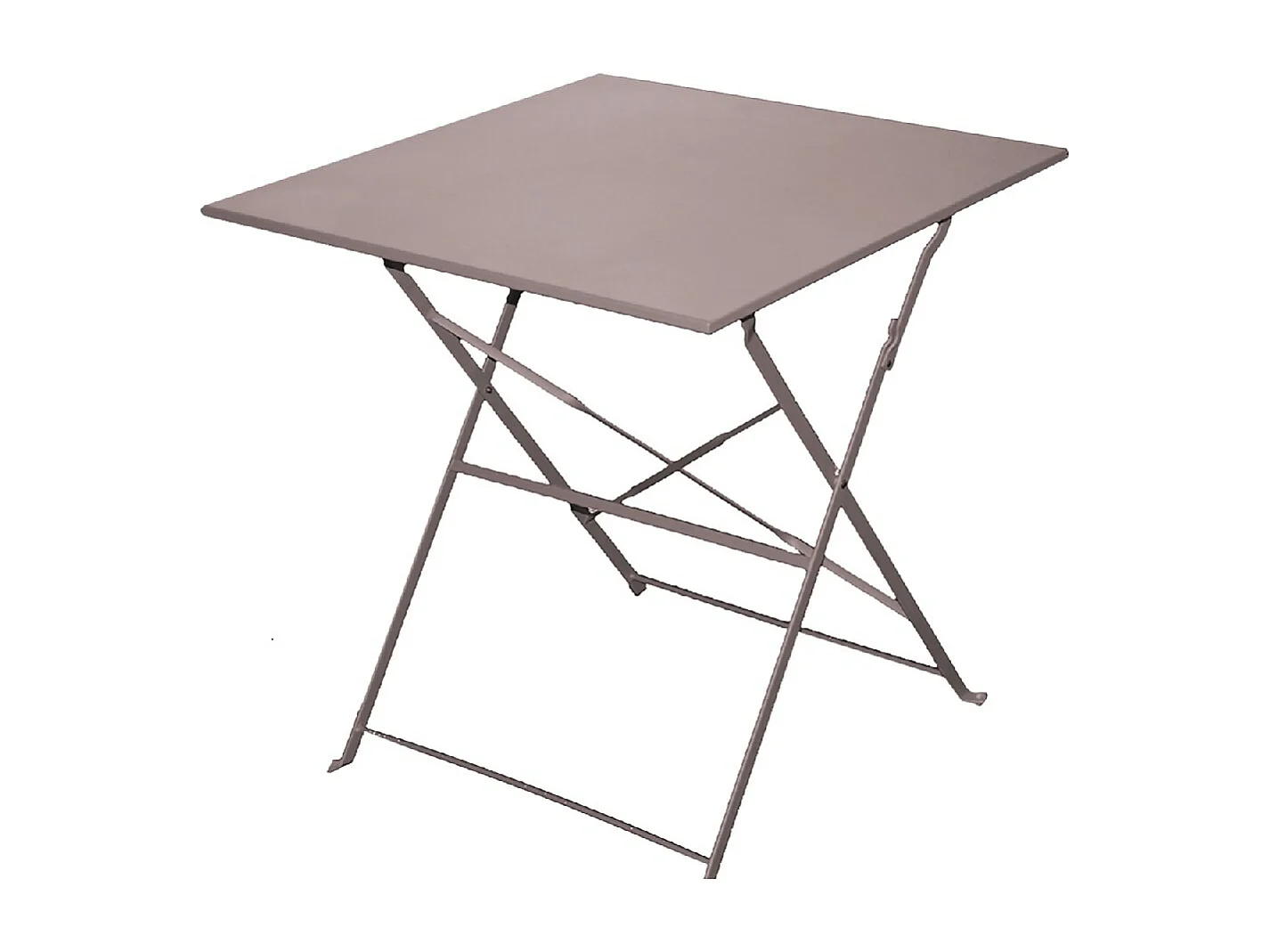 Table de Jardin, Table à Manger Pliante d'extérieur en métal Coloris Taupe - Longueur 70 x Profondeur 70 x Hauteur 51 cm