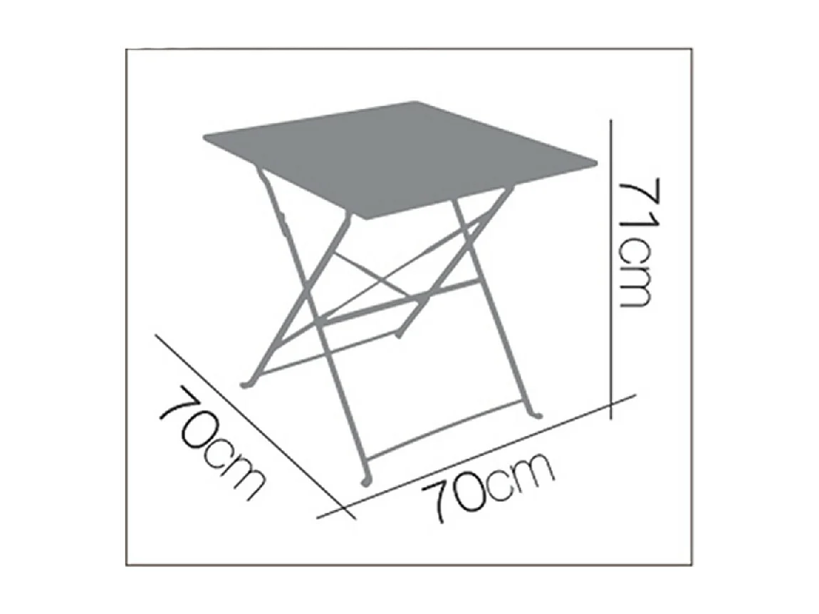 Table de Jardin, Table à Manger Pliante d'extérieur en métal Coloris Taupe - Longueur 70 x Profondeur 70 x Hauteur 51 cm