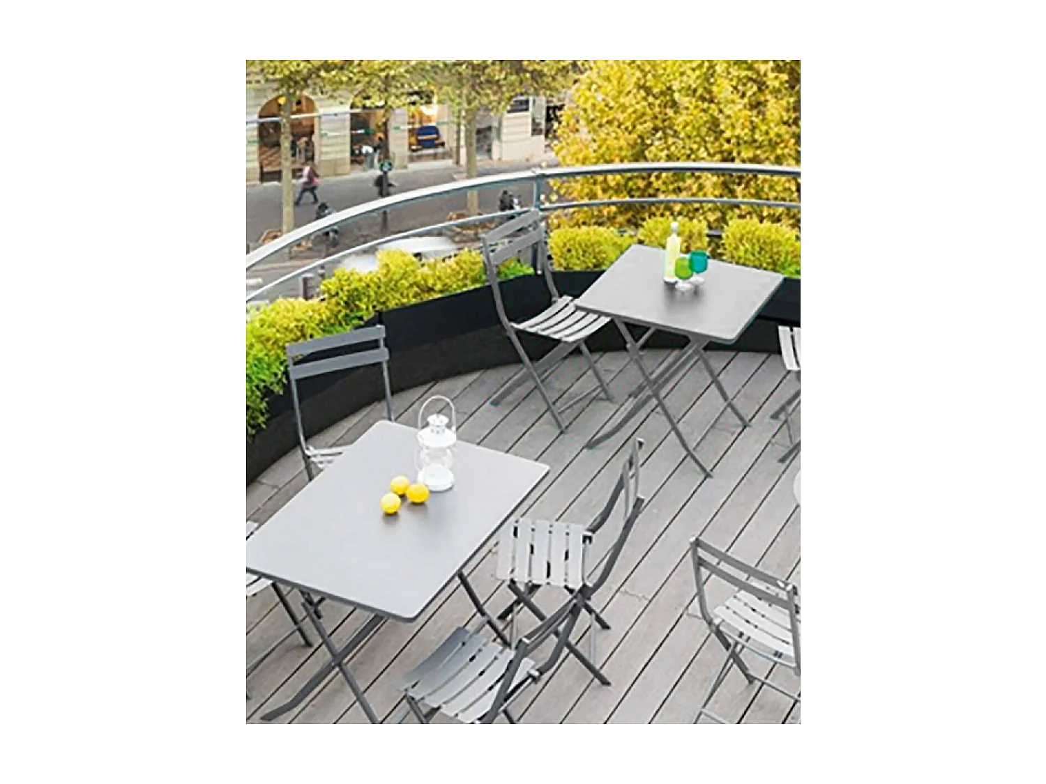 Table de Jardin, Table à Manger Pliante d'extérieur en métal Coloris Taupe - Longueur 70 x Profondeur 70 x Hauteur 51 cm