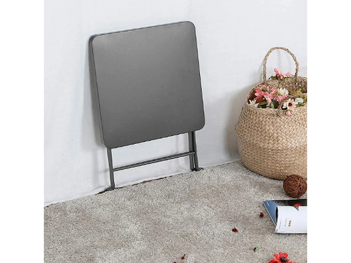 Table de Jardin, Table à Manger Pliante d'extérieur en métal Coloris Gris Anthracite - Longueur 40 x Profondeur 40 x Hauteur 45 cm