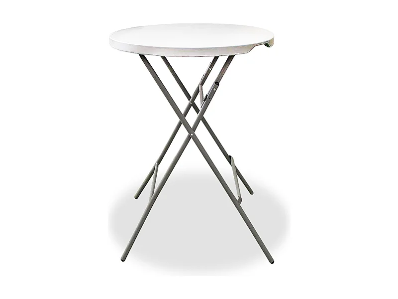 Table haute pliable, table cocktail d'extérieur, table de jardin avec pieds en acier-Diamètre 80 x Hauteur 110 cm-