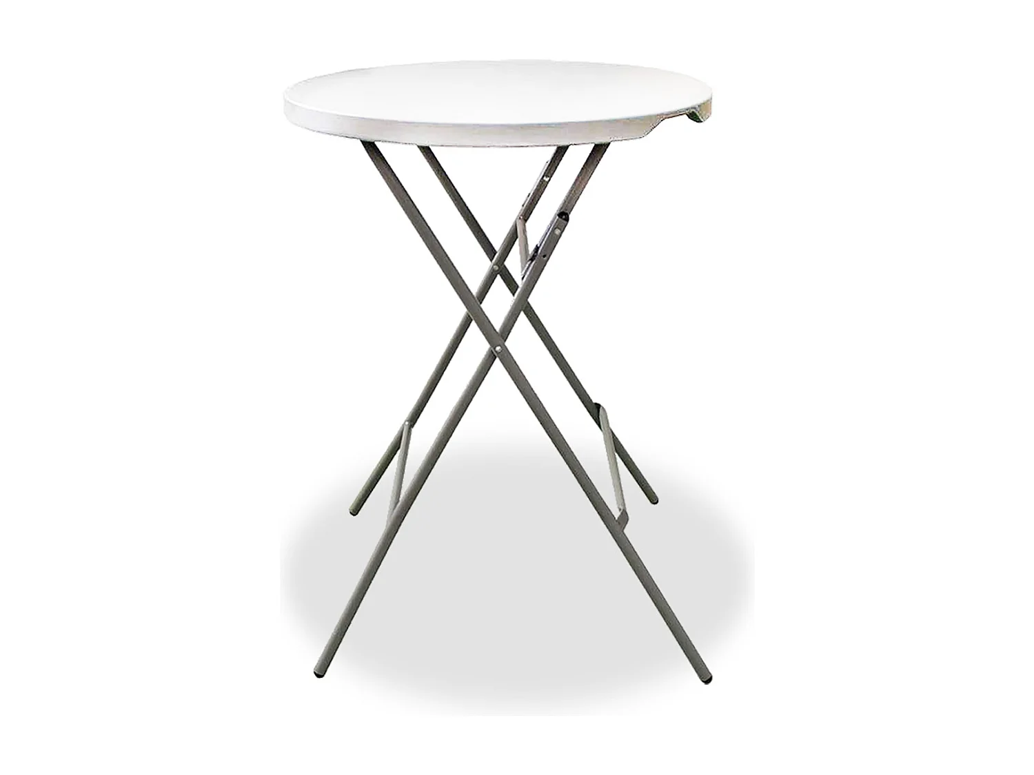 Table haute pliable, table cocktail d'extérieur, table de jardin avec pieds en acier-Diamètre 80 x Hauteur 110 cm-