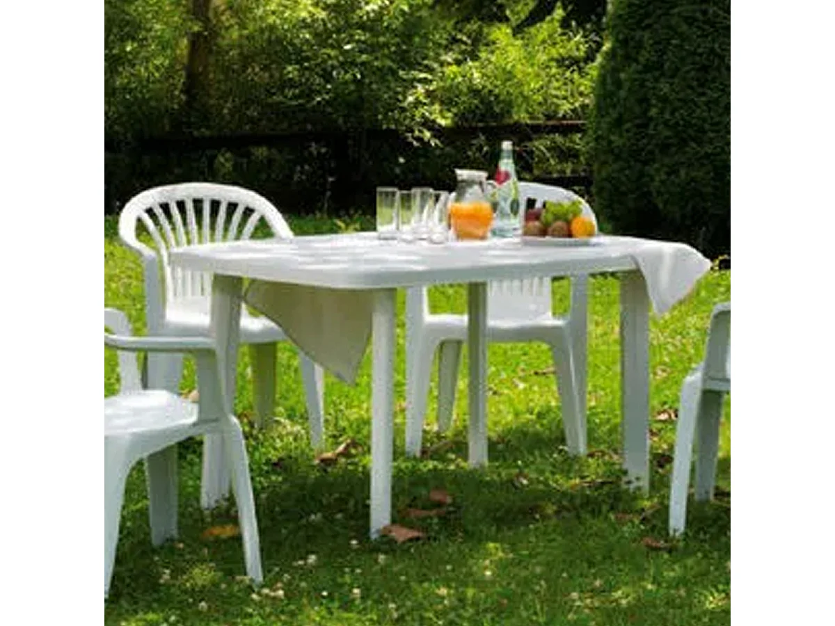 Table de jardin rectangulaire, table de salle à manger d'extérieur - Longueur 137 x Profondeur 85 x Hauteur 72 cm
