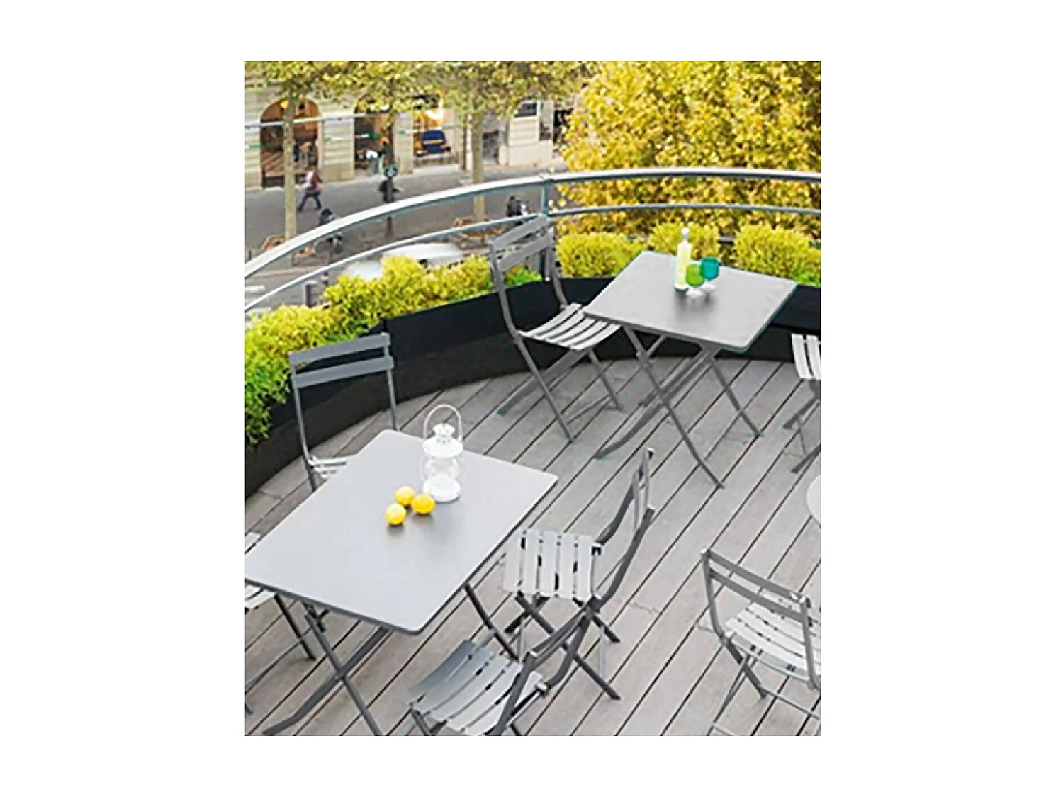 Table de jardin, table à manger pliante d'extérieur en métal - Longueur 110 x Profondeur 70 x Hauteur 73 cm