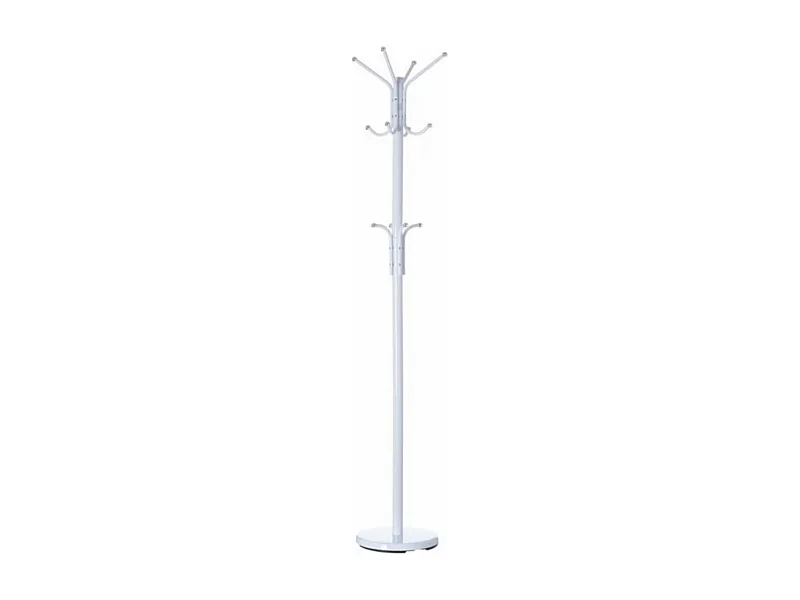 Porte-manteau en métal coloris blanc - Longueur 30 x Profondeur 30 x Hauteur 178 cm