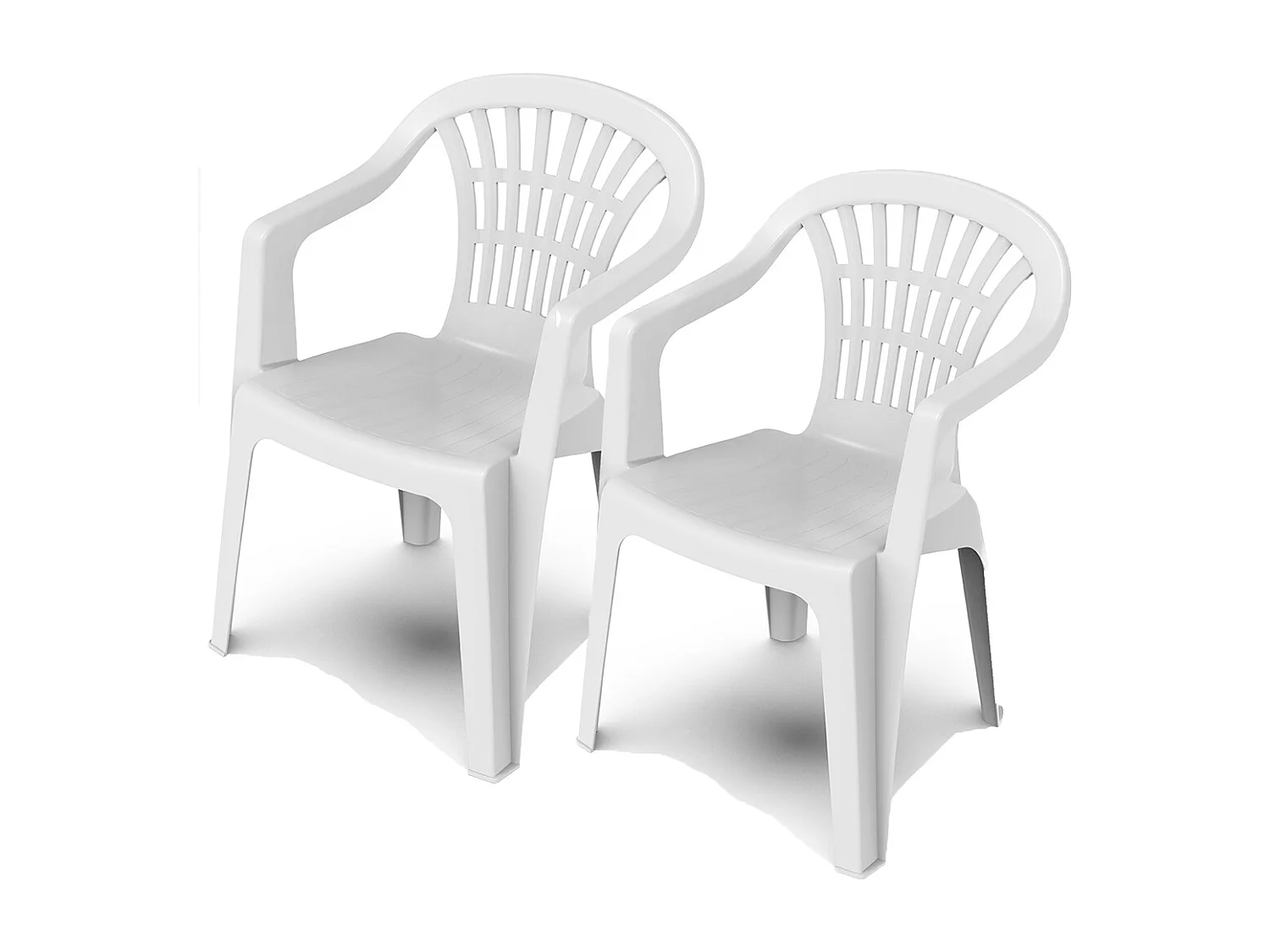 chaise de jardin empilables en résine coloris blanc - Longueur 57 x Profondeur 57 x Hauteur 80 cm