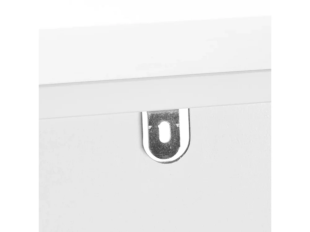 Armoire murale, meuble de rangement de salle de bain avec miroir en MDF coloris Blanc - Longueur 58 x Profondeur 13 x Hauteur 56 cm