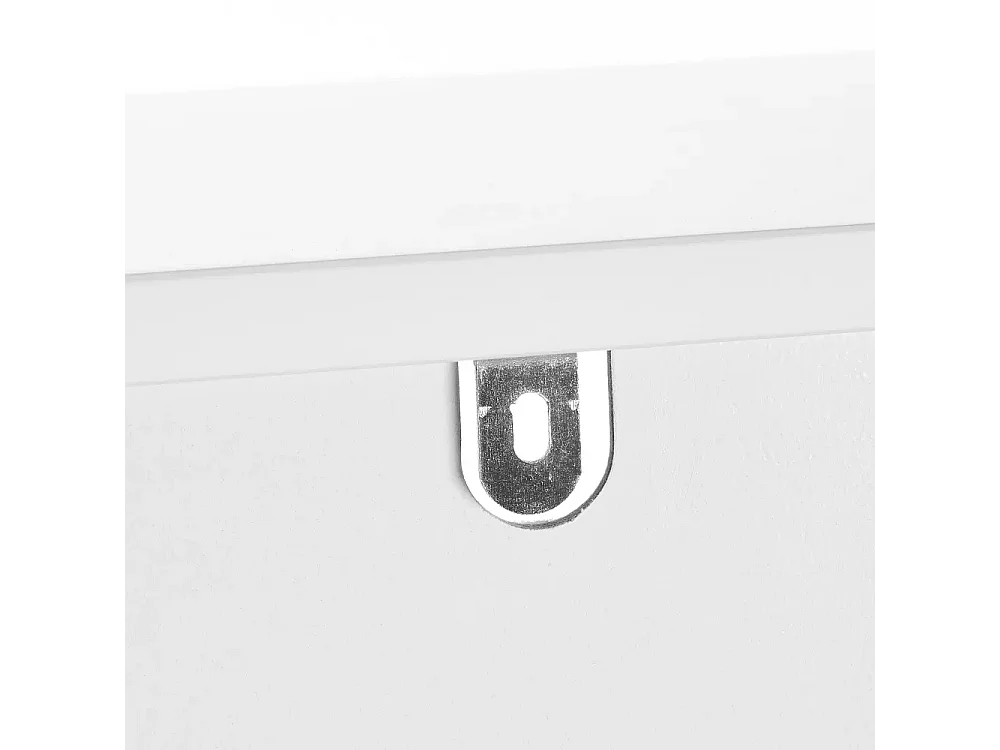 Armoire murale, meuble de rangement de salle de bain avec miroir en MDF coloris Blanc - Longueur 58 x Profondeur 13 x Hauteur 56 cm