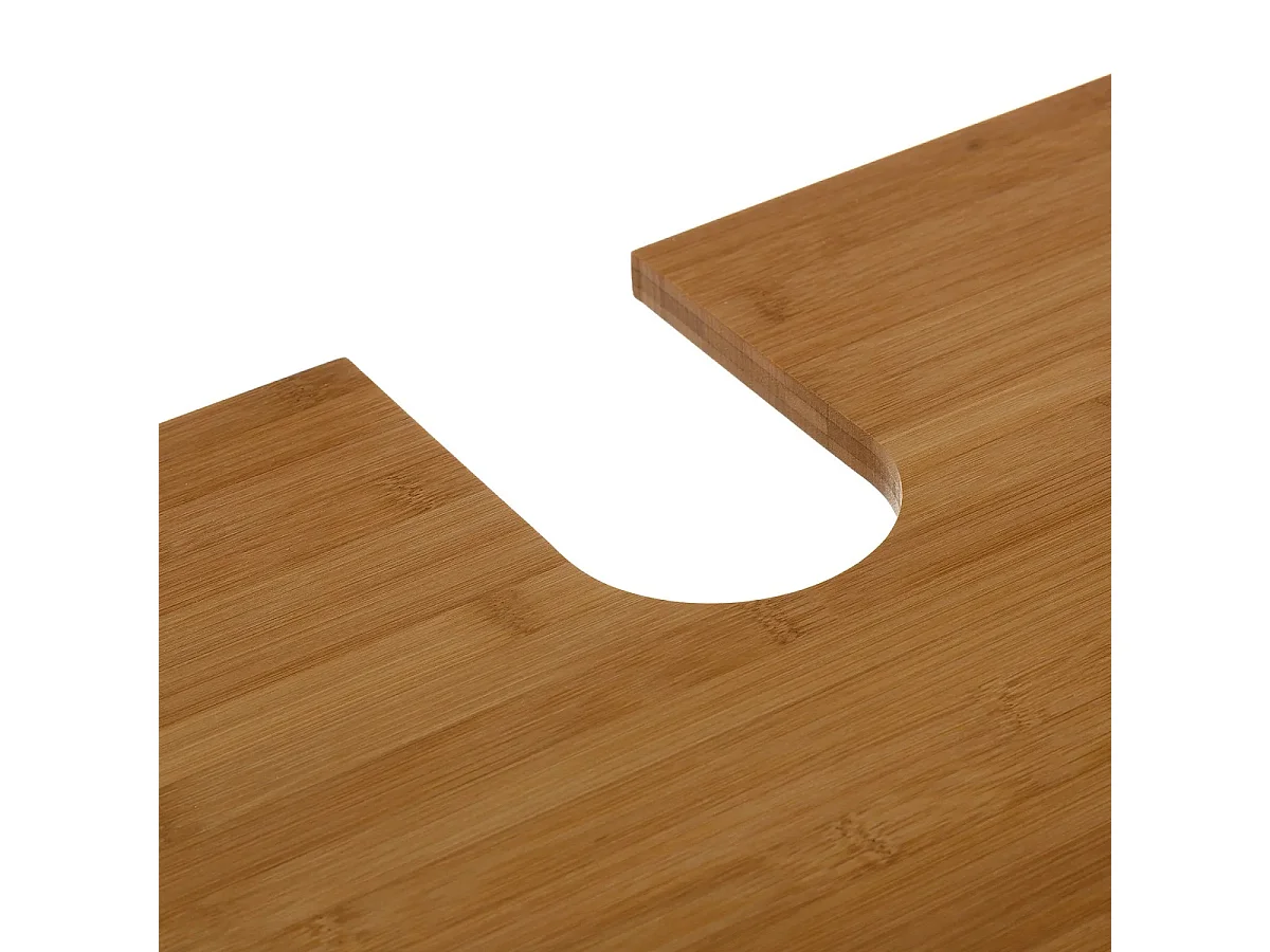 Meuble bas sous lavabo pour salle de bain en bambou coloris naturel - Longueur 60 x Profondeur 30 x Hauteur 62 cm