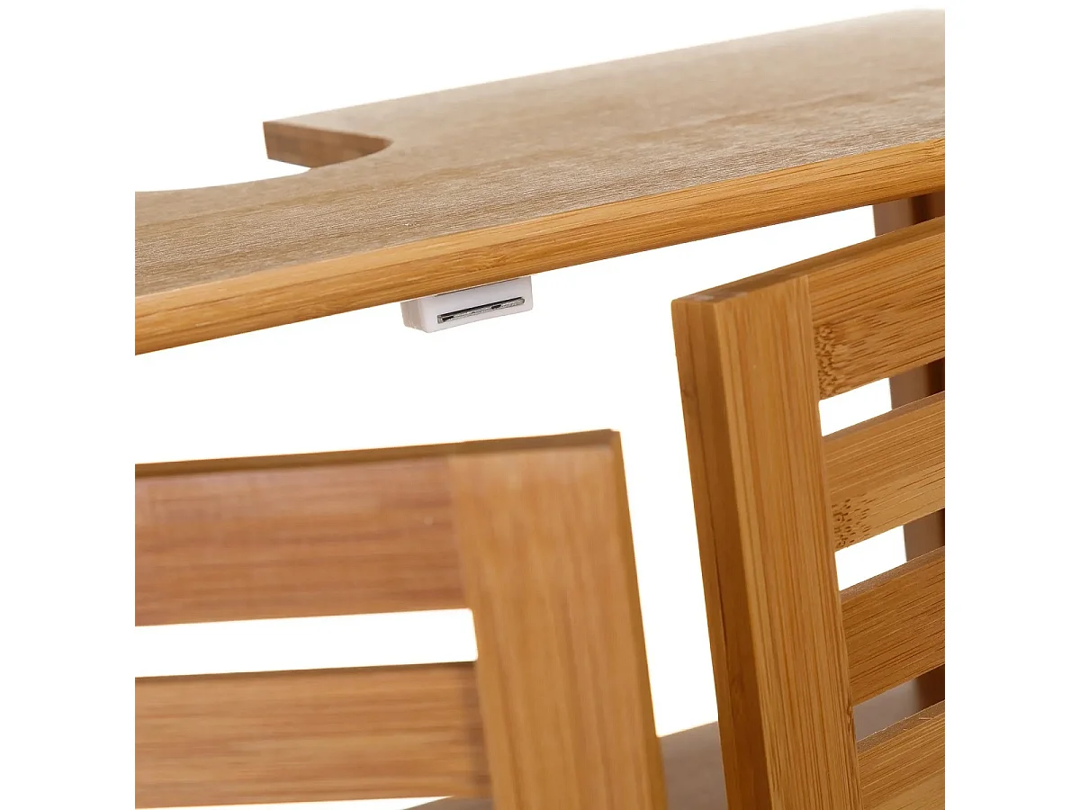 Meuble bas sous lavabo pour salle de bain en bambou coloris naturel - Longueur 60 x Profondeur 30 x Hauteur 62 cm