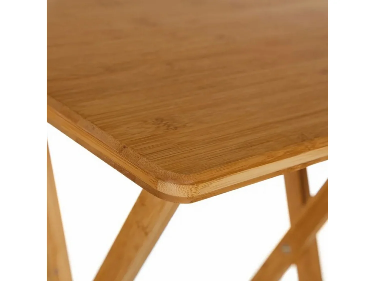Table pliante en bambou coloris naturel - Longueur 49,50 x Profondeur 37,50 x Hauteur 65,50 cm