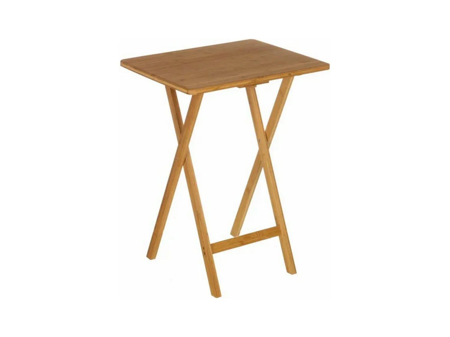 Table pliante en bambou coloris naturel - Longueur 49,50 x Profondeur 37,50 x Hauteur 65,50 cm