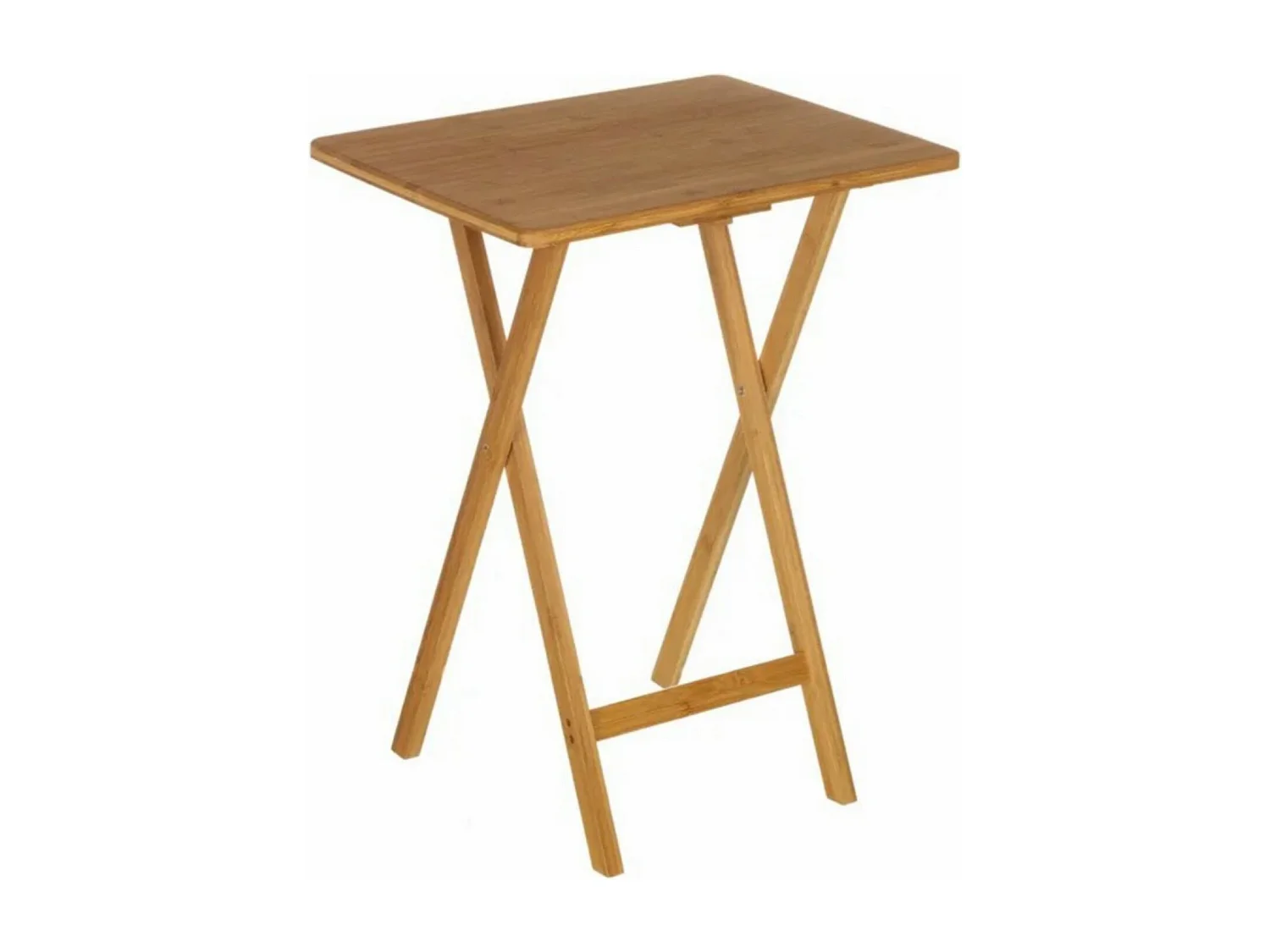 Table pliante en bambou coloris naturel - Longueur 49,50 x Profondeur 37,50 x Hauteur 65,50 cm