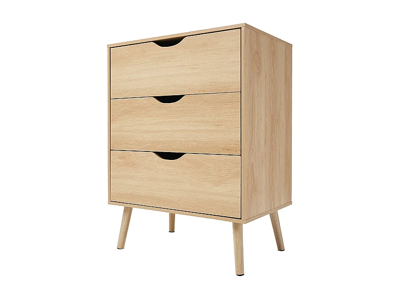 Commode, meuble de rangement coloris naturel - longueur 60 x profondeur 40 x hauteur 80.5 cm