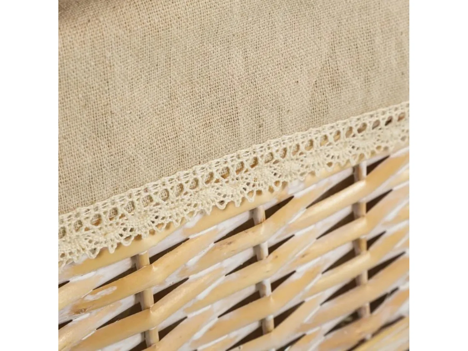 Commode meuble de rangement coloris beige/naturel - Longueur 71 x Profondeur 32 x Hauteur 49 cm