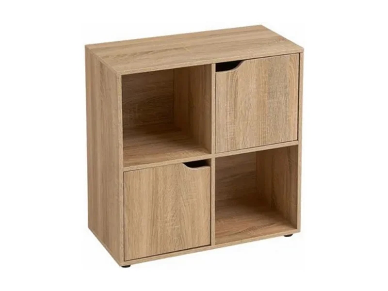 Meuble étagère meuble de rangement coloris naturel - Longueur 60 x Profondeur 29,50 x Hauteur 61,50 cm