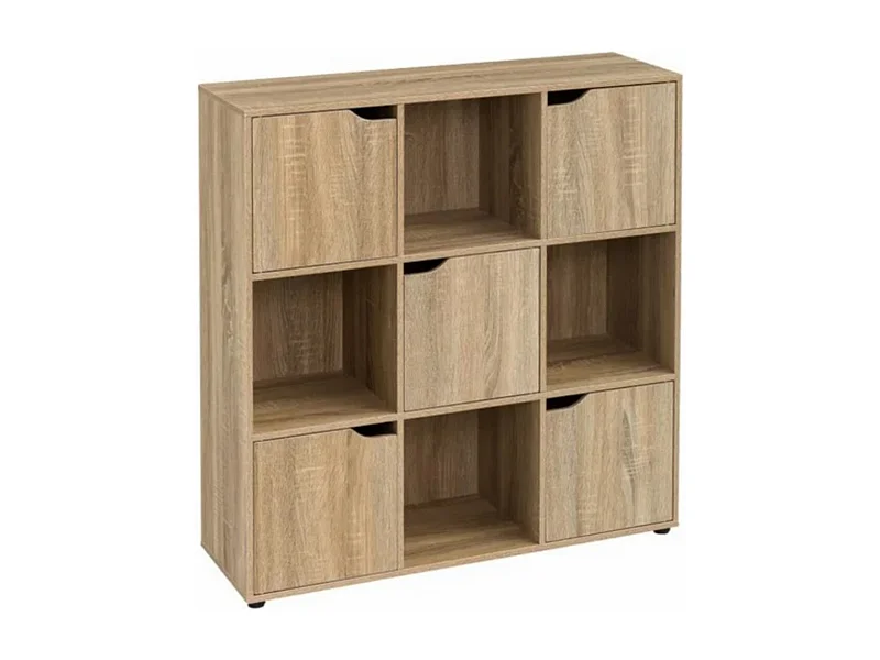 Bibliothèque meuble étagère meuble de rangement coloris naturel - Longueur 89 x Profondeur 29 x Hauteur 90 cm