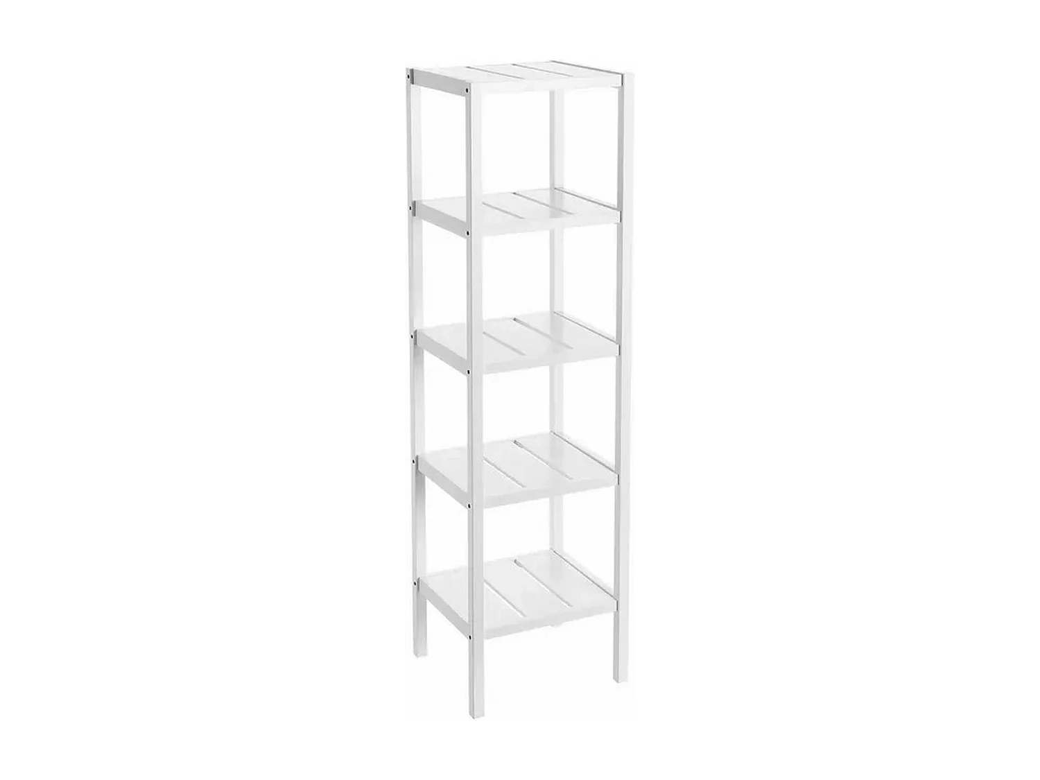 Meuble étagère Coloris Blanc - Longueur 37 x Profondeur 33 x Hauteur 140 cm