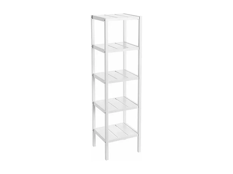 Meuble étagère Coloris Blanc - Longueur 37 x Profondeur 33 x Hauteur 140 cm