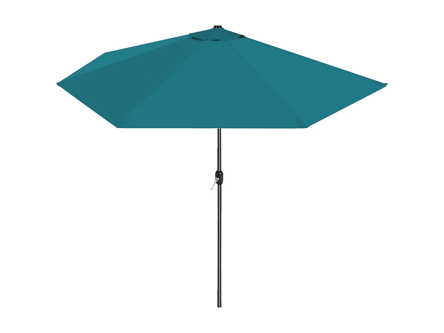 demi-parasol de jardin coloris bleu canard, parasol de balcon terrasse avec manivelle - Diamètre 270 x Profondeur 135 x Hauteur 230 cm