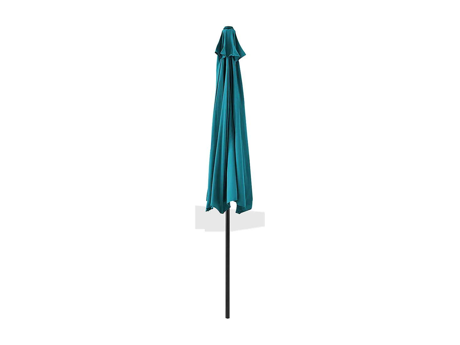 demi-parasol de jardin coloris bleu canard, parasol de balcon terrasse avec manivelle - Diamètre 270 x Profondeur 135 x Hauteur 230 cm