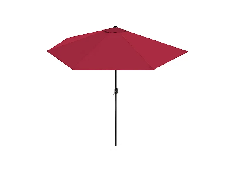 Demi-parasol de jardin coloris rose, parasol de balcon avec manivelle - Diamètre 270 x Profondeur 135 x Hauteur 230 cm