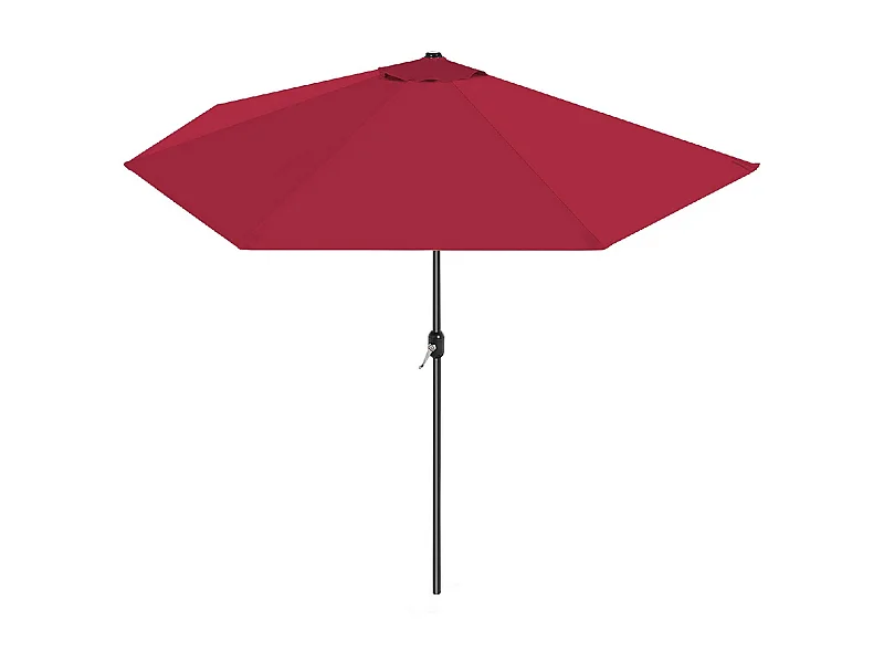 Demi-parasol de jardin coloris rose, parasol de balcon avec manivelle - Diamètre 270 x Profondeur 135 x Hauteur 230 cm