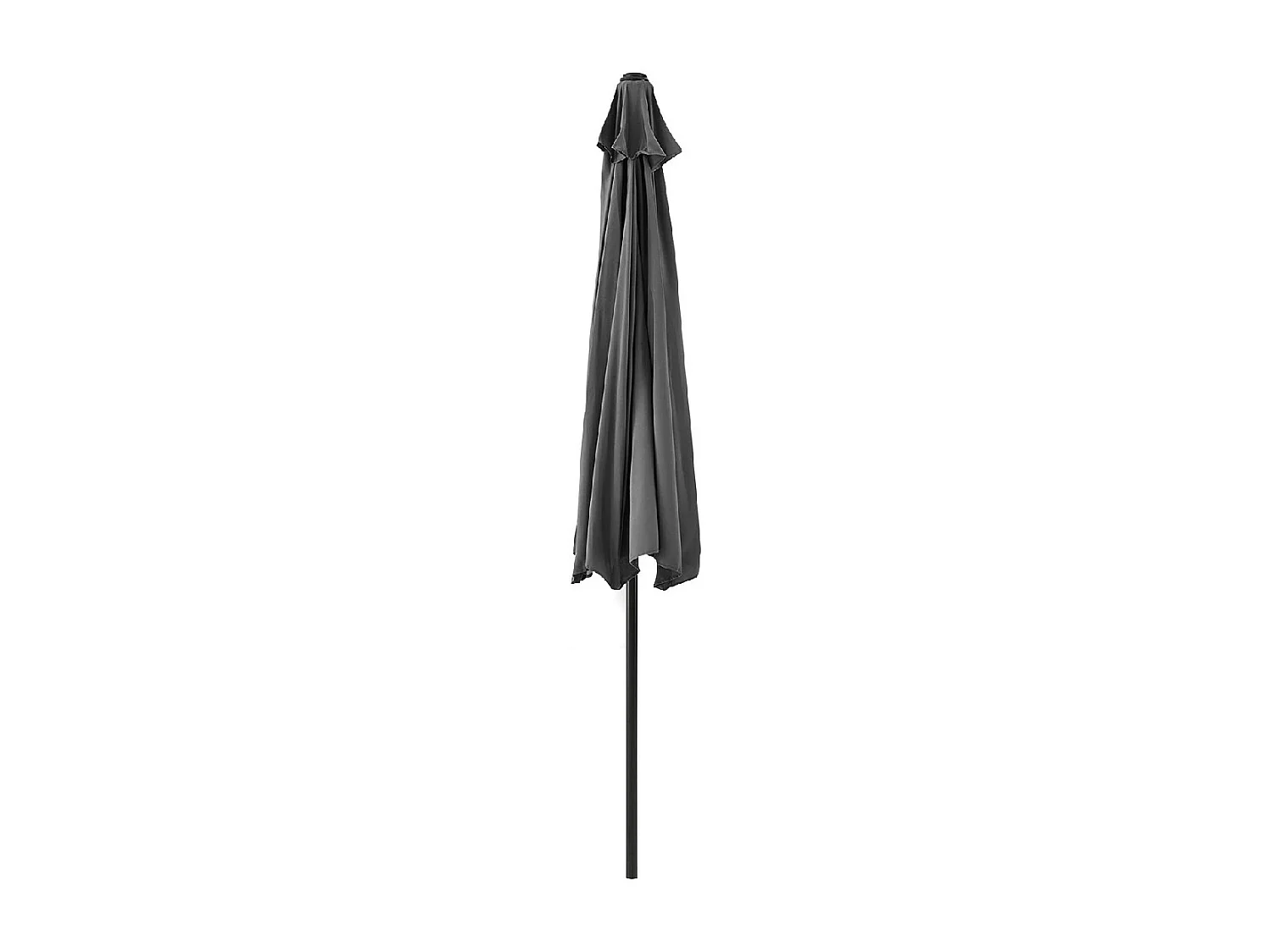 Demi-parasol de jardin coloris gris anthracite, parasol de balcon terrasse avec manivelle - Diamètre 270 x Profondeur 135 x Hauteur 230 cm