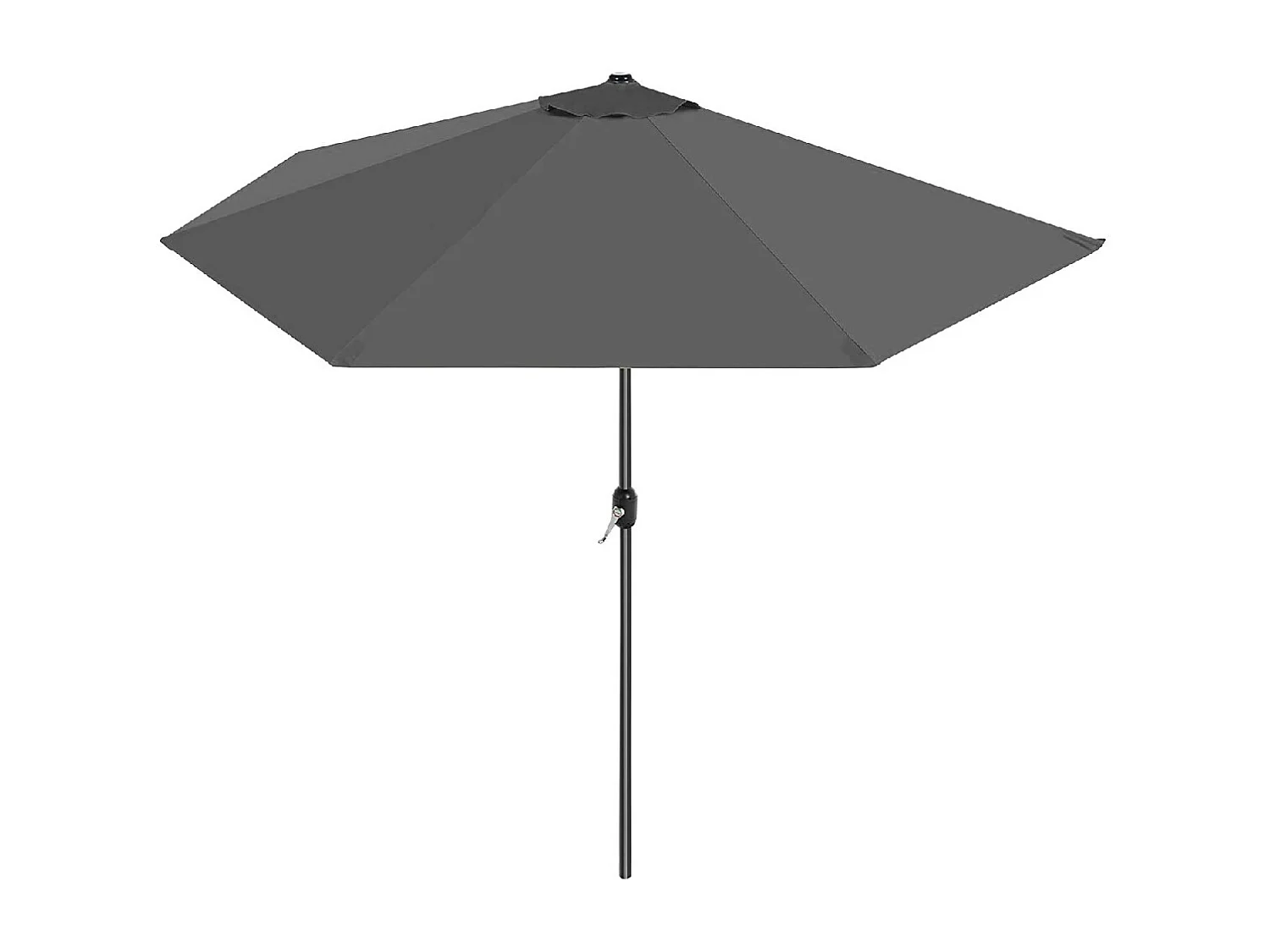 Demi-parasol de jardin coloris gris anthracite, parasol de balcon terrasse avec manivelle - Diamètre 270 x Profondeur 135 x Hauteur 230 cm