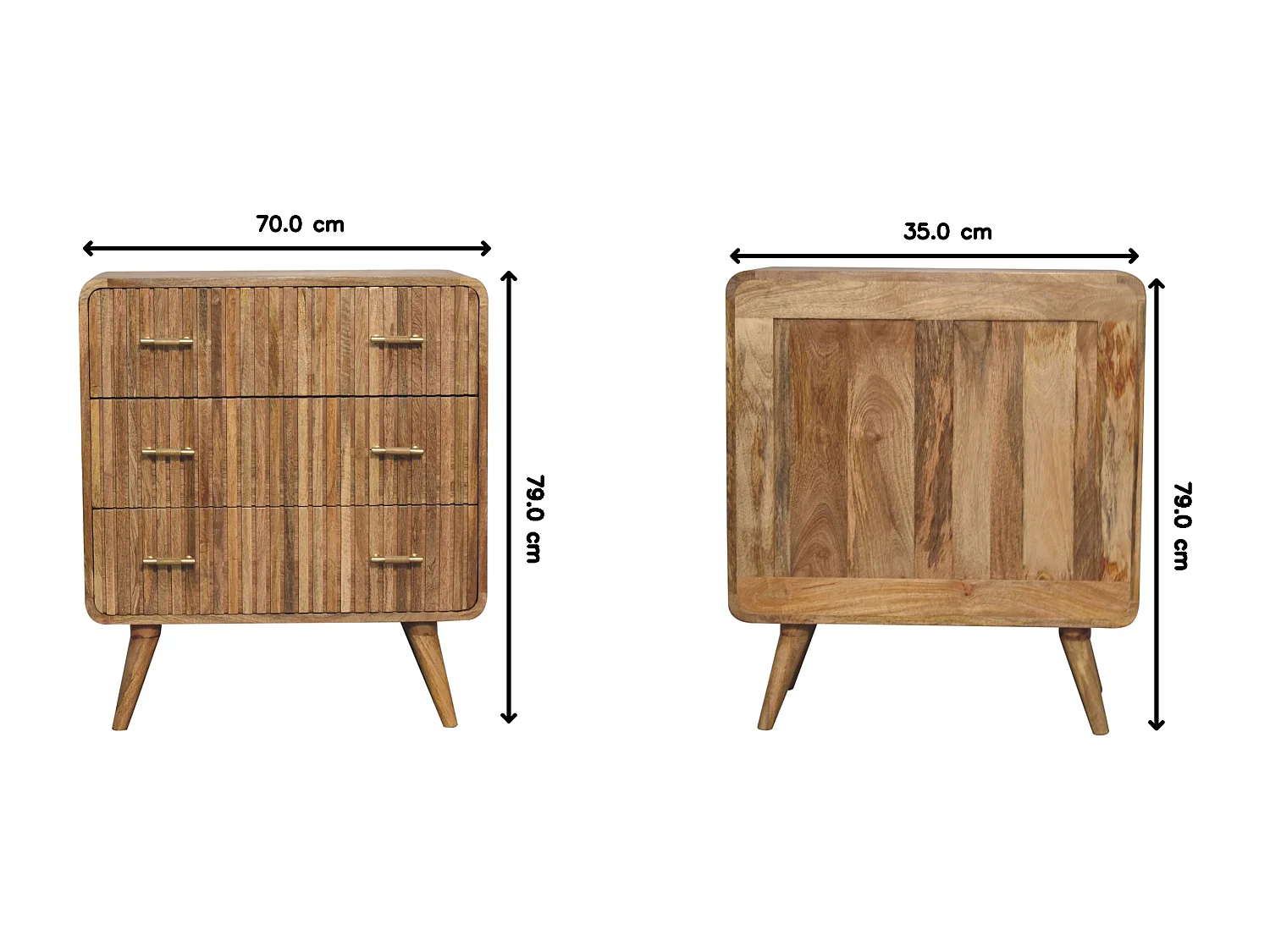 DRESSOIR T-bar met groeven en 3 lades