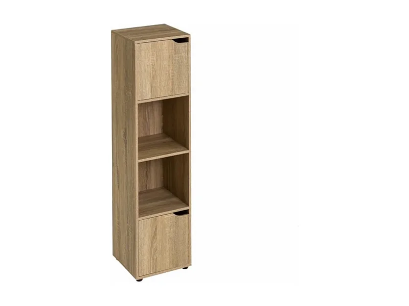 Colonne étagère meuble de rangement coloris naturel - Longueur 30 x Profondeur 29 x Hauteur 119 cm