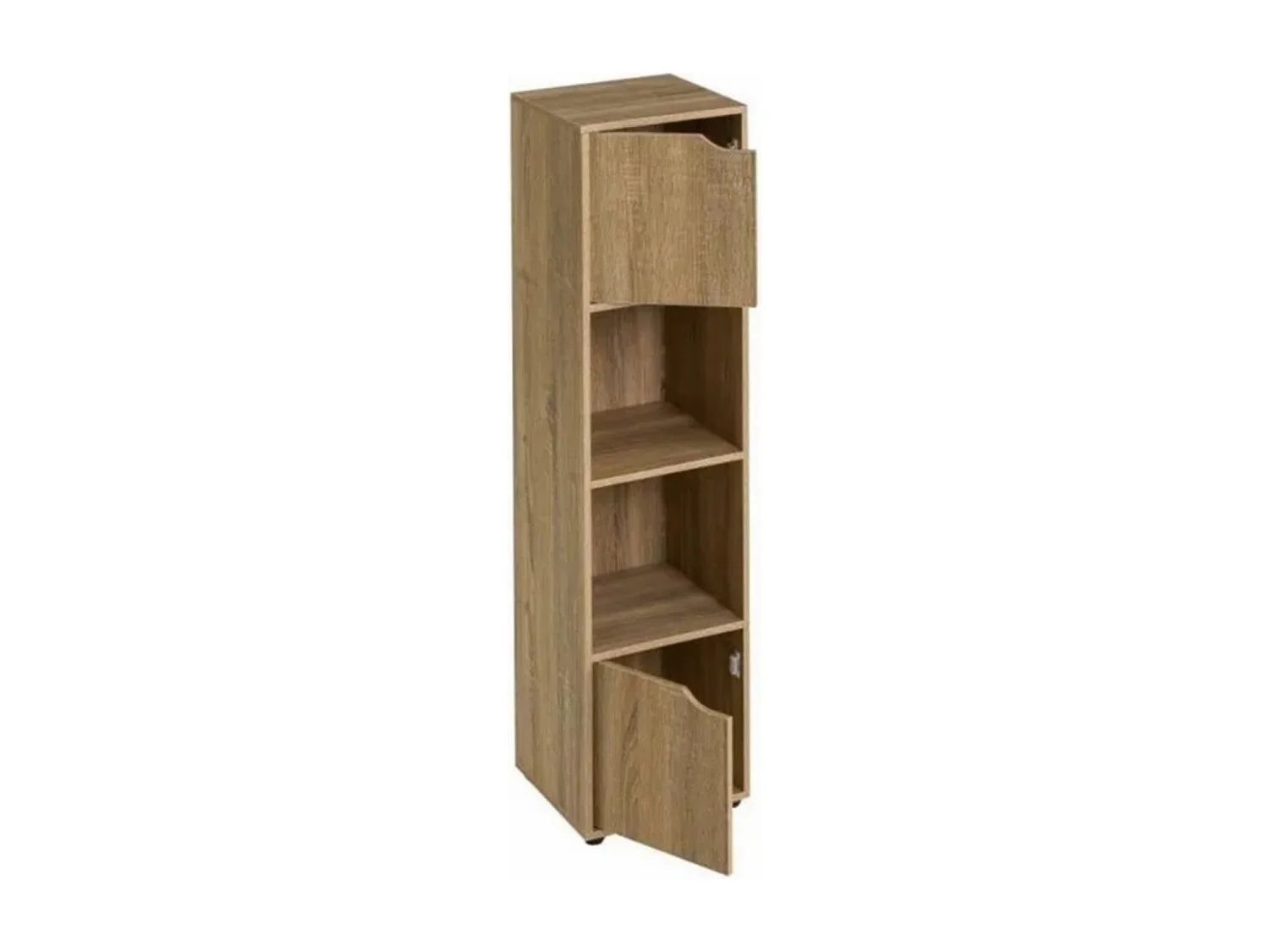 Colonne étagère meuble de rangement coloris naturel - Longueur 30 x Profondeur 29 x Hauteur 119 cm