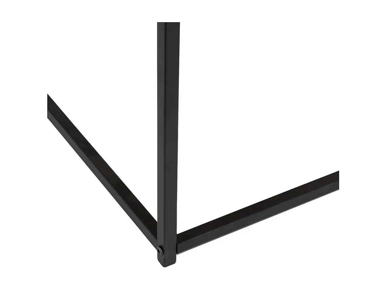 Table basse carrée en panneaux de particules coloris chêne avec base en métal noir - Longueur 70 x Profondeur 70 x Hauteur 40 cm