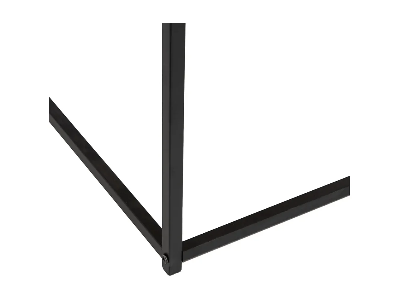 Table basse carrée en panneaux de particules coloris chêne avec base en métal noir - Longueur 70 x Profondeur 70 x Hauteur 40 cm