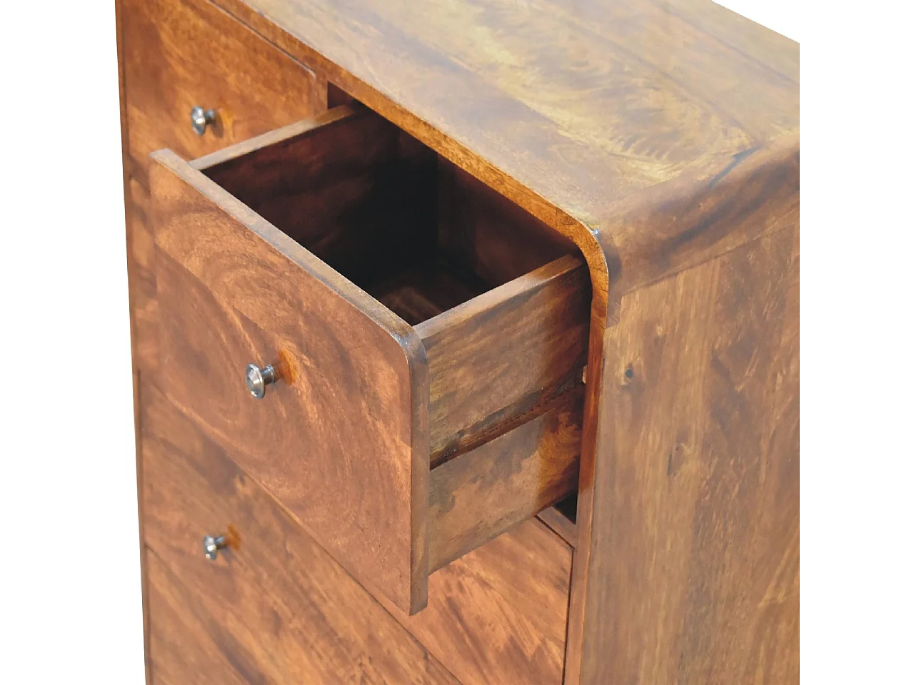 Artisan Furniture buet kommode i kastanjetræ, 5 skuffer, brun