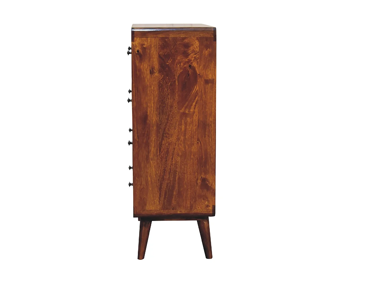 Artisan Furniture buet kommode i kastanjetræ, 5 skuffer, brun