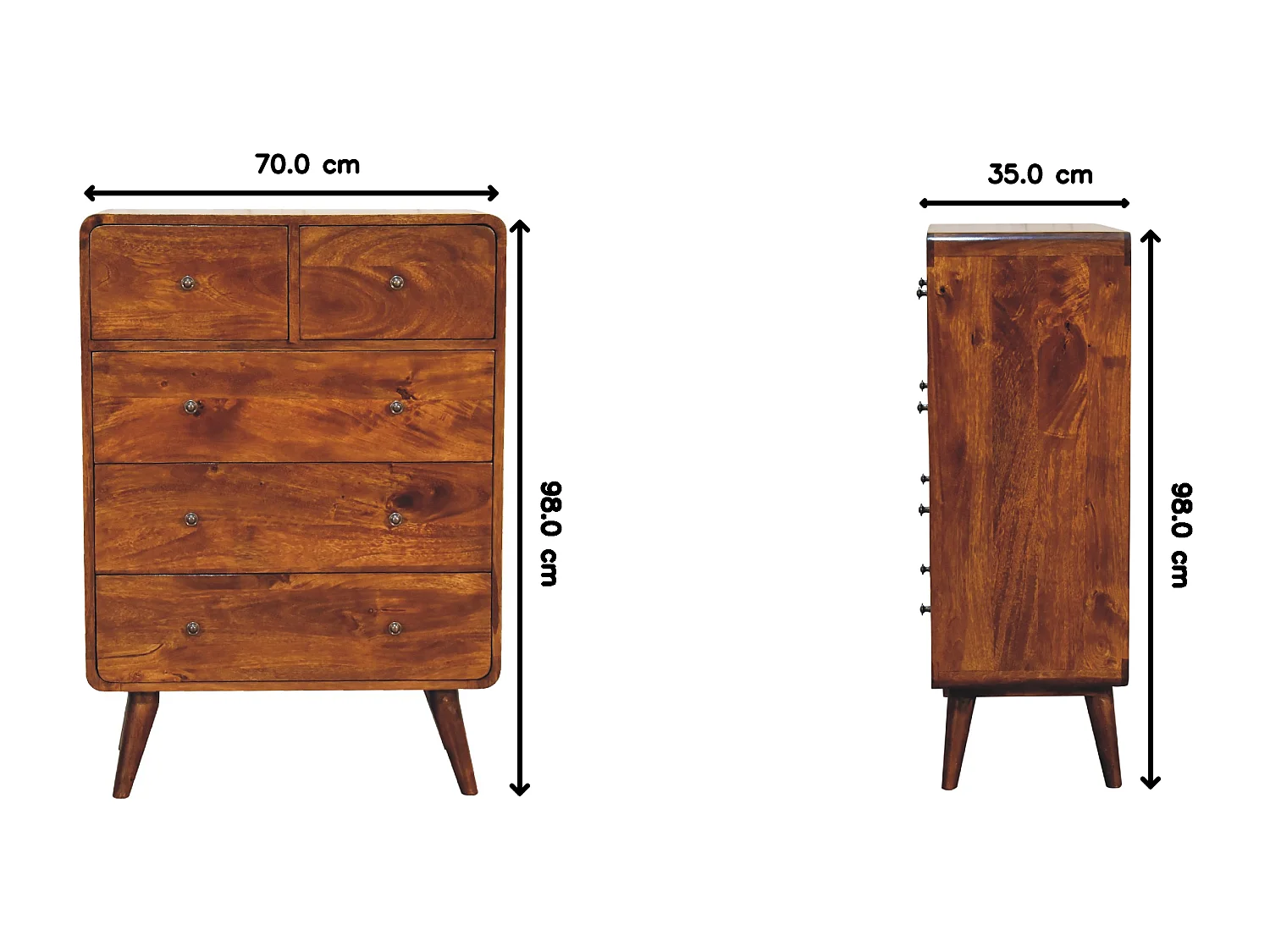 Baúl curvado de roble