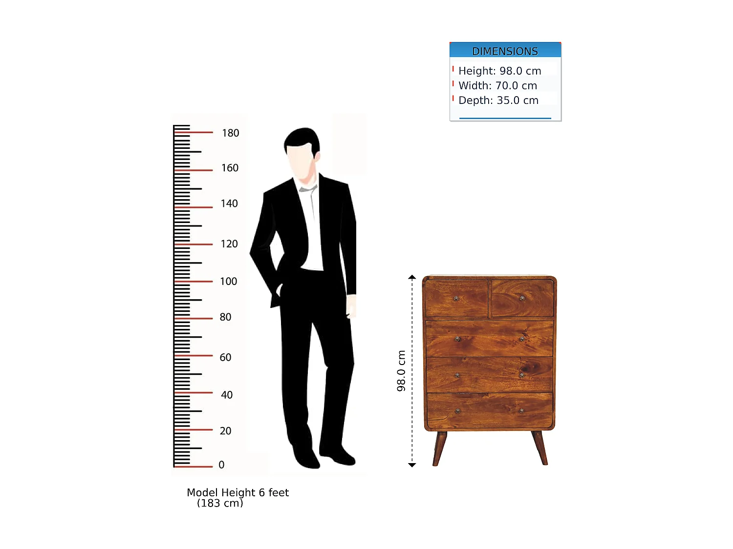 Baúl curvado de roble